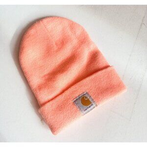 Carhartt Peach Orange Bright Patch Logo Beanie Hat OS